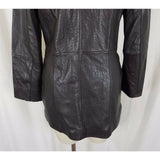 Wilsons Leather Pelle Studio Brown Snake Alligator Look Trench Coat Womens S
