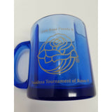 1998 Rose Parade Pasadena University High School Cougars Glass Mug Cobalt Gold