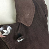 Adidas Germany Corduroy Blazer Jacket Womens M Chocolate Brown Knit Cuffs 2005