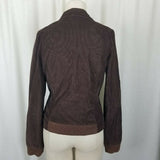 Adidas Germany Corduroy Blazer Jacket Womens M Chocolate Brown Knit Cuffs 2005