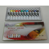 Acrylic Colors 12 Pack Lead-Free And Phthalate-Free Crafting Art Paint NIP 12 ml