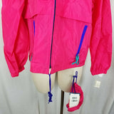 Woolrich Woman Neon Packaway Magenta Windbreaker Jacket Womens M 90s Loud Vtg