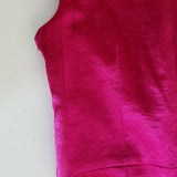 Anne Klein Drape Dress Satin Wiggle Plunge Faux Wrap Look Womens 6 Metallic Pink