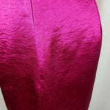 Anne Klein Drape Dress Satin Wiggle Plunge Faux Wrap Look Womens 6 Metallic Pink
