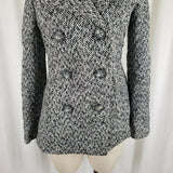 Aeropostale Hooded Wool Herringbone Fit & Flare Double Breasted Peacoat Womens M