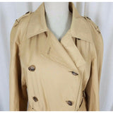 Anne Klein Long Belted Double Breasted Classic Military Trench Coat Womens 12