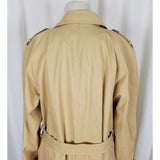 Anne Klein Long Belted Double Breasted Classic Military Trench Coat Womens 12