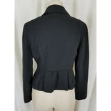 Ann Taylor Loft Petites Cropped Ruffled Tailored Black Wool Jacket Womens sz 6P