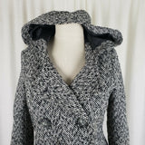 Aeropostale Hooded Wool Herringbone Fit & Flare Double Breasted Peacoat Womens M