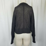 Ann Taylor Loft Shrug Mohair Batwing Sweater Knit Shawl Collar Womens S Brown