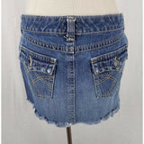 Aeropostale Distressed Destroyed Denim Blue Jean Mini Skirt Womens Juniors 9 10
