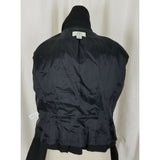 Ann Taylor Loft Petites Cropped Ruffled Tailored Black Wool Jacket Womens sz 6P