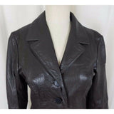 Wilsons Leather Pelle Studio Brown Snake Alligator Look Trench Coat Womens S