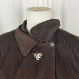 Adidas Germany Corduroy Blazer Jacket Womens M Chocolate Brown Knit Cuffs 2005