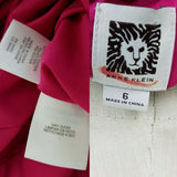 Anne Klein Drape Dress Satin Wiggle Plunge Faux Wrap Look Womens 6 Metallic Pink