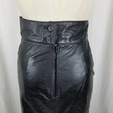 Wilsons Leather Fitted Sexy Black Pencil Skirt Womens 6 Stretch Waist Biker Knee