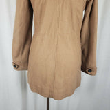 Abercrombie & Fitch Hooded Fur Trim Wool Toggle Peacoat Parka Womens S Camel Tan