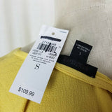 Ann Taylor Factory Wrap Side Tie Yellow Chiffon Midi Dress Womens S NWT $110