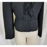 Ann Taylor Loft Petites Cropped Ruffled Tailored Black Wool Jacket Womens sz 6P