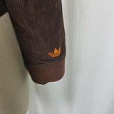 Adidas Germany Corduroy Blazer Jacket Womens M Chocolate Brown Knit Cuffs 2005