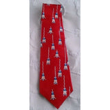 After Dark Bungee Roulette Silk Necktie 4" x 57" Red Novelty Jumping Men Tie