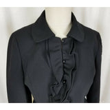 Ann Taylor Loft Petites Cropped Ruffled Tailored Black Wool Jacket Womens sz 6P