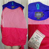 Woolrich Woman Neon Packaway Magenta Windbreaker Jacket Womens M 90s Loud Vtg