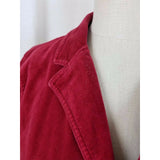 American Eagle Red Velvet Cropped Jean Jacket Blazer Womens M Fitted Tailored