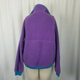 Woolrich Teton Pullover 1/4 Zip Up Fleece Jacket Womens L Purple Turquoise USA