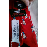 After Dark Bungee Roulette Silk Necktie 4" x 57" Red Novelty Jumping Men Tie