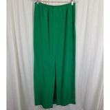 Mark Heister Silk Maxi Skirt Suit Scarf Formal Holiday Emerald Green Womens sz L