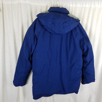 Vintage Hermans Goose Down Puffer Jacket Parka Mens L Cargo Pockets Navy Blue