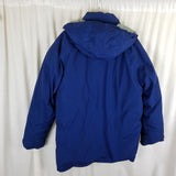 Vintage Hermans Goose Down Puffer Jacket Parka Mens L Cargo Pockets Navy Blue