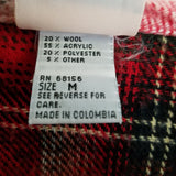 Vintage Cenza Wool Button Up Buffalo Shadow Plaid Vest Womens M Red Black White