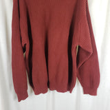 Vintage LL Bean Knit SWEATER 100% Cotton Ribbed Crewneck Pullover Mens XXLT Rust
