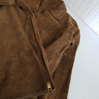 Vintage Leather Suede Lace Up Mountain Man Western Popover Shirt Jacket Mens L