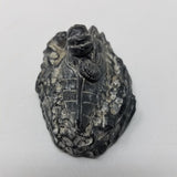 Edmond Wolf Original Inuit Carved Soapstone Sculpture Eskimo in Kayak Seal 4 in
