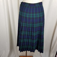 Vintage Aljean Canada Pleated 100% Wool Tartan Plaid Kilt Wrap Skirt Womens 28in