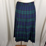 Vintage Aljean Canada Pleated 100% Wool Tartan Plaid Kilt Wrap Skirt Womens 28in