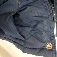 Vintage Woods Goose Co. Down Puffer Jacket Parka Mens L Cargo Pockets Navy Blue