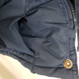 Vintage Woods Goose Co. Down Puffer Jacket Parka Mens L Cargo Pockets Navy Blue