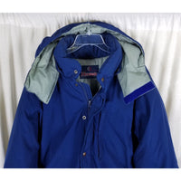 Vintage Hermans Goose Down Puffer Jacket Parka Mens L Cargo Pockets Navy Blue