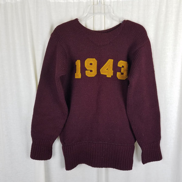 Vintage Class of 1943 Boston College BC Horace Partridge Knit Sweater Athletic Mens S M