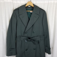 Military Issue Army Serge Green Wool Overcoat AG-44 Peacoat Trench Coat Mens 38L