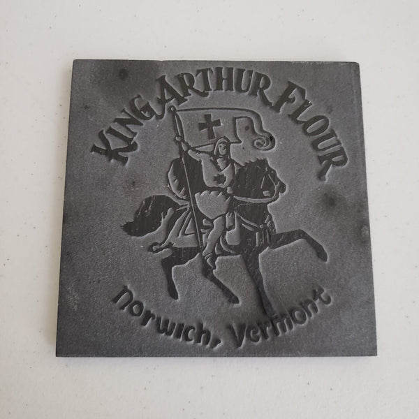 King Arthur Flour Norwich VT Etched in Stone Carved Raised Trivet Tile Black 6x6