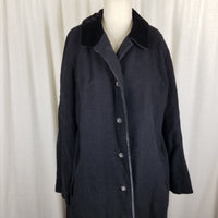 Ein Althof Modell Winter Wool Long Maxi Peacoat Womens L Velvet Collar Trim