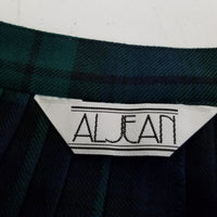 Vintage Aljean Canada Pleated 100% Wool Tartan Plaid Kilt Wrap Skirt Womens 28in