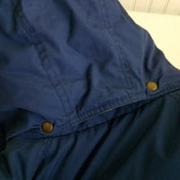Vintage Hermans Goose Down Puffer Jacket Parka Mens L Cargo Pockets Navy Blue