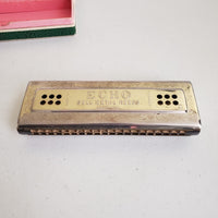 The Echo Harp M. Hohner C/G 55/80 M2 Harmonica Bell Metal Reeds Germany in Box