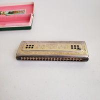 The Echo Harp M. Hohner C/G 55/80 M2 Harmonica Bell Metal Reeds Germany in Box